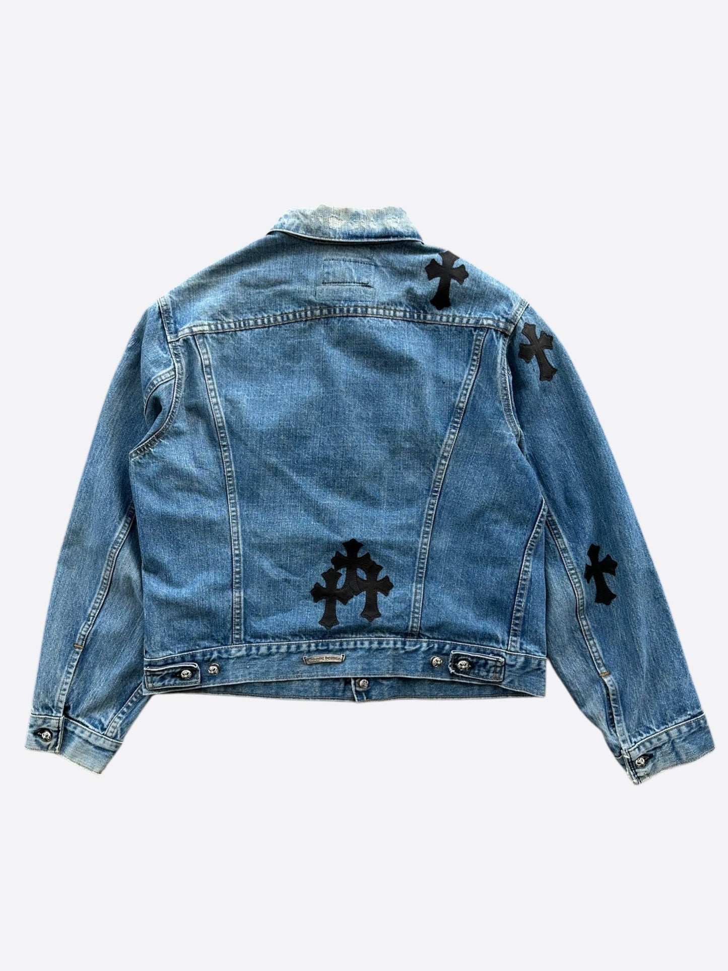 Chrome Hearts Levis Blue & Black Cross Patch Denim Jacket