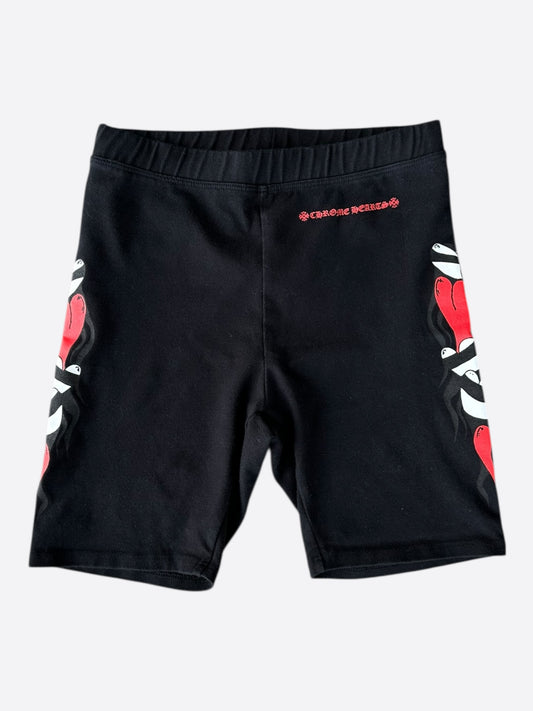 Chrome Hearts Matty Boy Black Sick Heart Women's Bike Shorts
