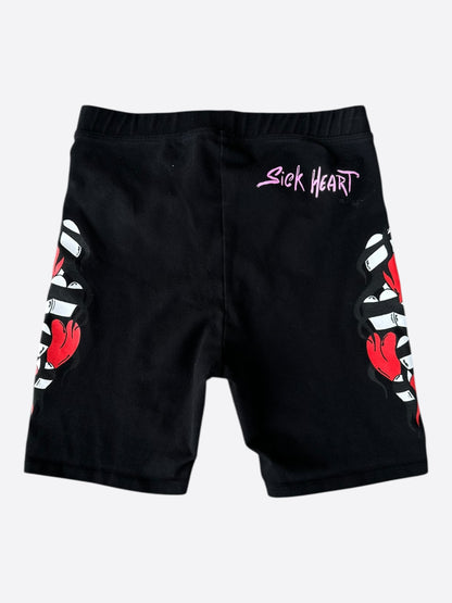 Chrome Hearts Matty Boy Black Sick Heart Women's Bike Shorts