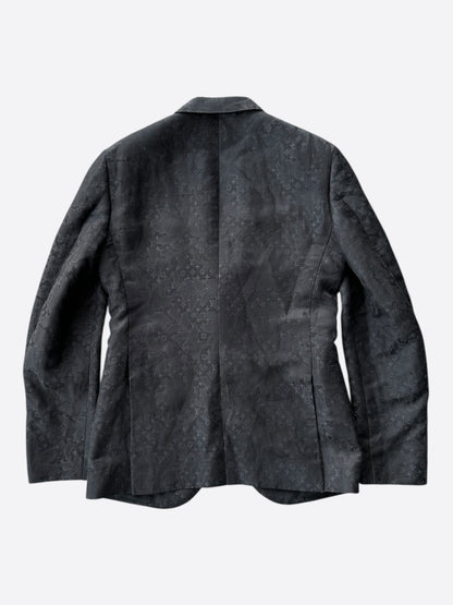 Louis Vuitton Black Flower Monogram Blazer Jacket