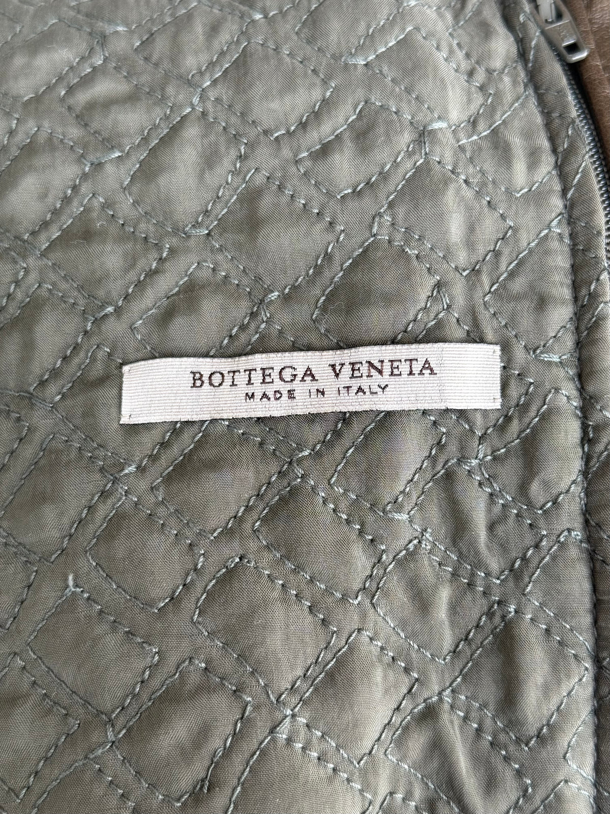 Bottega Veneta Brown Leather Intrecciato Jacket