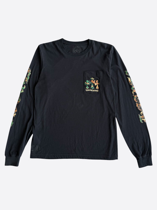 Chrome Hearts Black Camouflage Horseshoe Logo Longsleeve T-Shirt