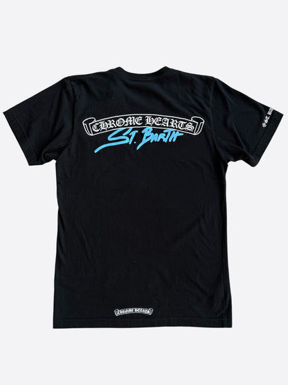 Chrome Hearts St. Barth Exclusive Black & White Scroll Logo T-Shirt