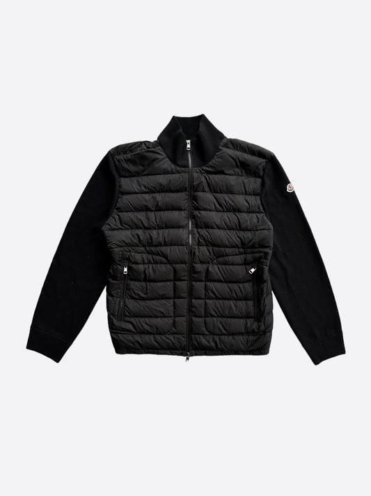 Moncler Black Tricot Puffer Cardigan