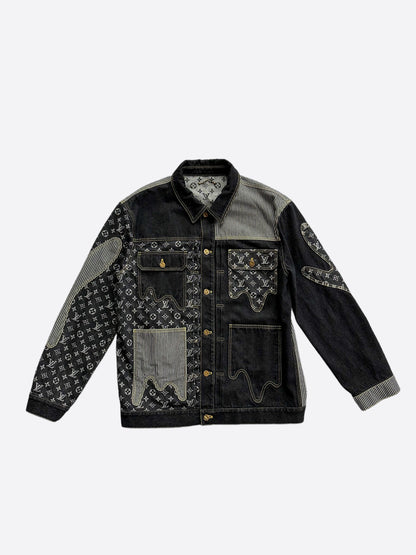 Louis Vuitton Nigo Black & Grey Monogram Crazy Denim Jacket