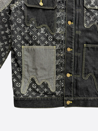 Louis Vuitton Nigo Black & Grey Monogram Crazy Denim Jacket