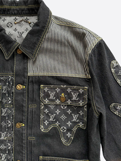 Louis Vuitton Nigo Black & Grey Monogram Crazy Denim Jacket