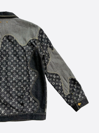 Louis Vuitton Nigo Black & Grey Monogram Crazy Denim Jacket