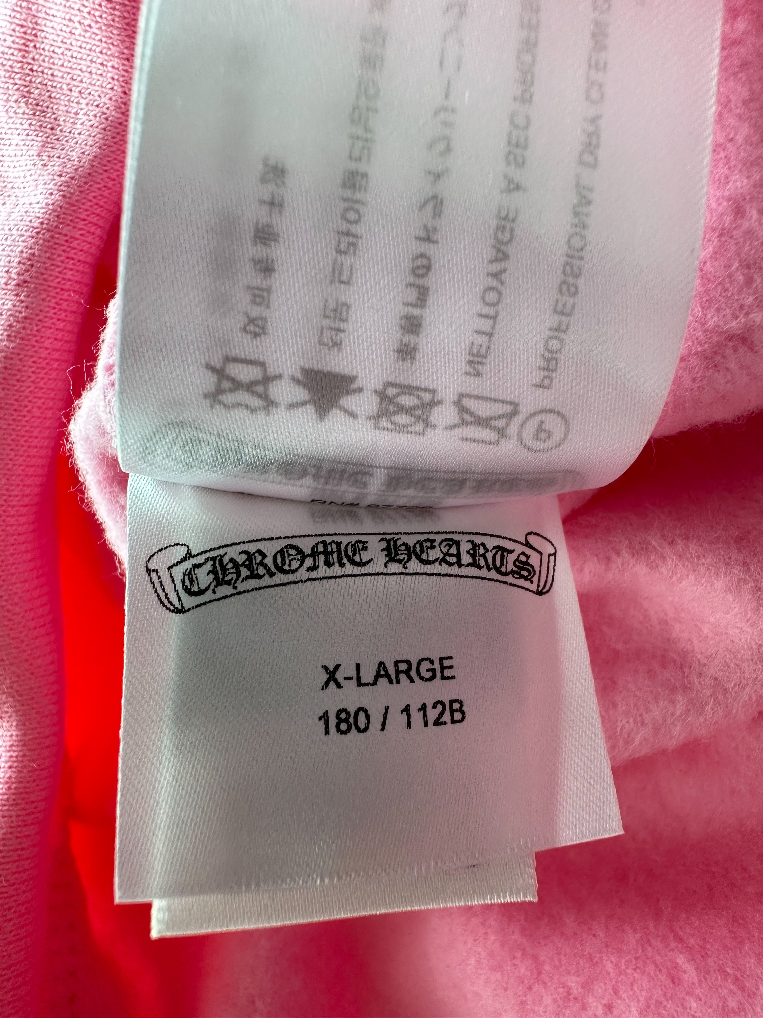 【Chrome Hearts】Red Logo Hoodie★フーディ★Pink Chrome Hearts Red Logo Hoodie Pink Men's - US