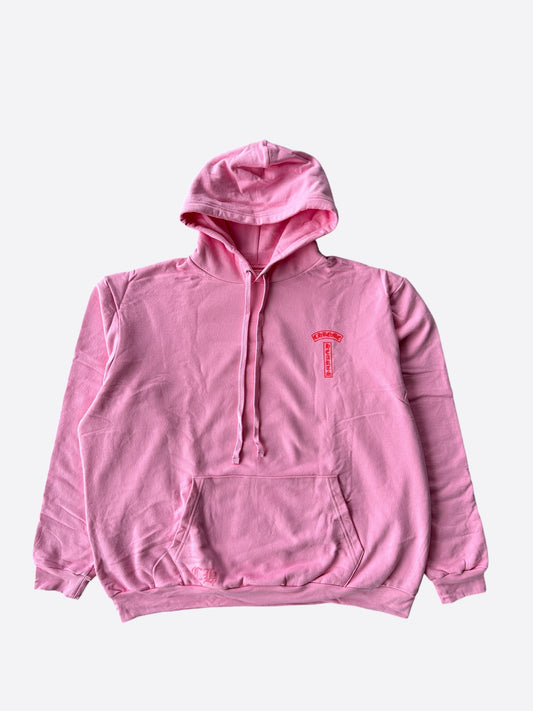 Chrome Hearts Pink & Red T-Bar Logo Hoodie