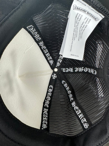 Chrome Hearts Black & White Triple Cross Trucker Hat