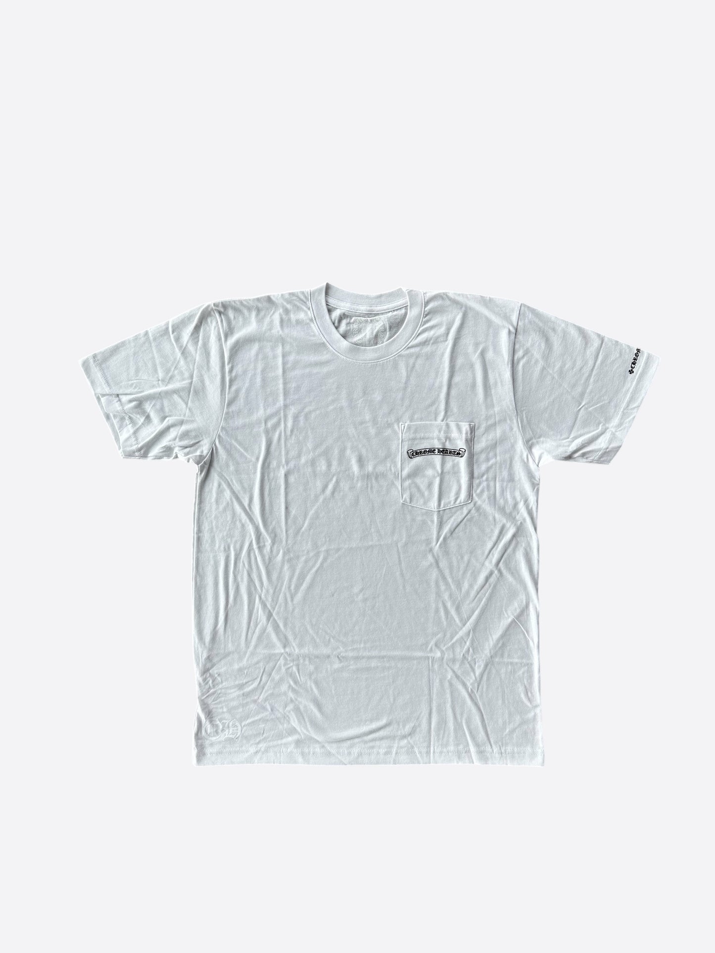 Chrome Hearts White & Black Scroll Logo T-Shirt