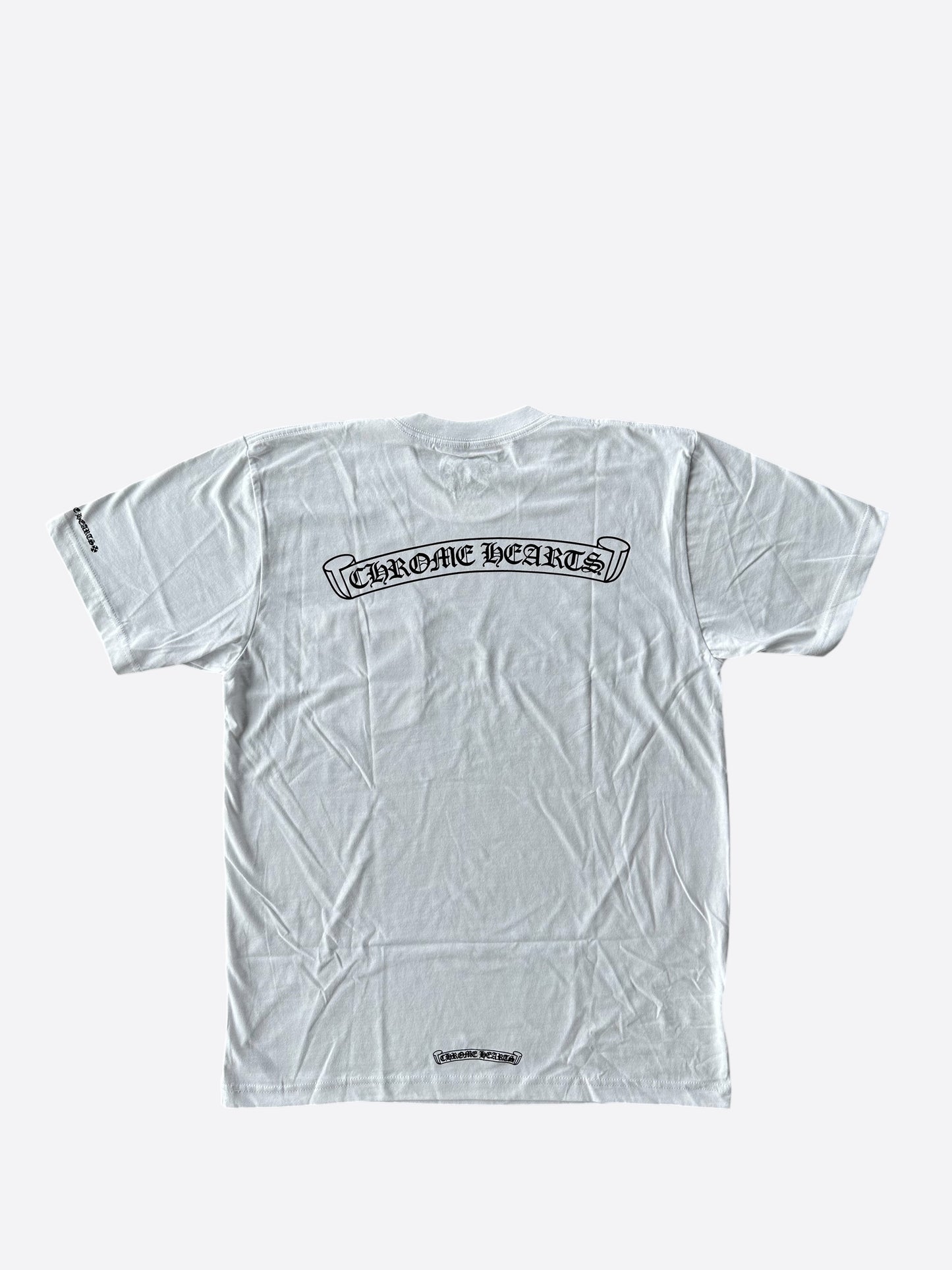 Chrome Hearts White & Black Scroll Logo T-Shirt