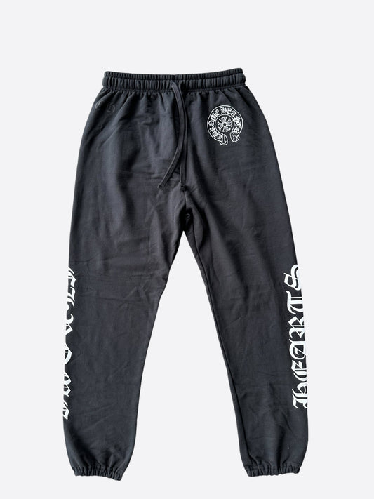 Chrome Hearts Black & White Horseshoe Logo Sweatpants