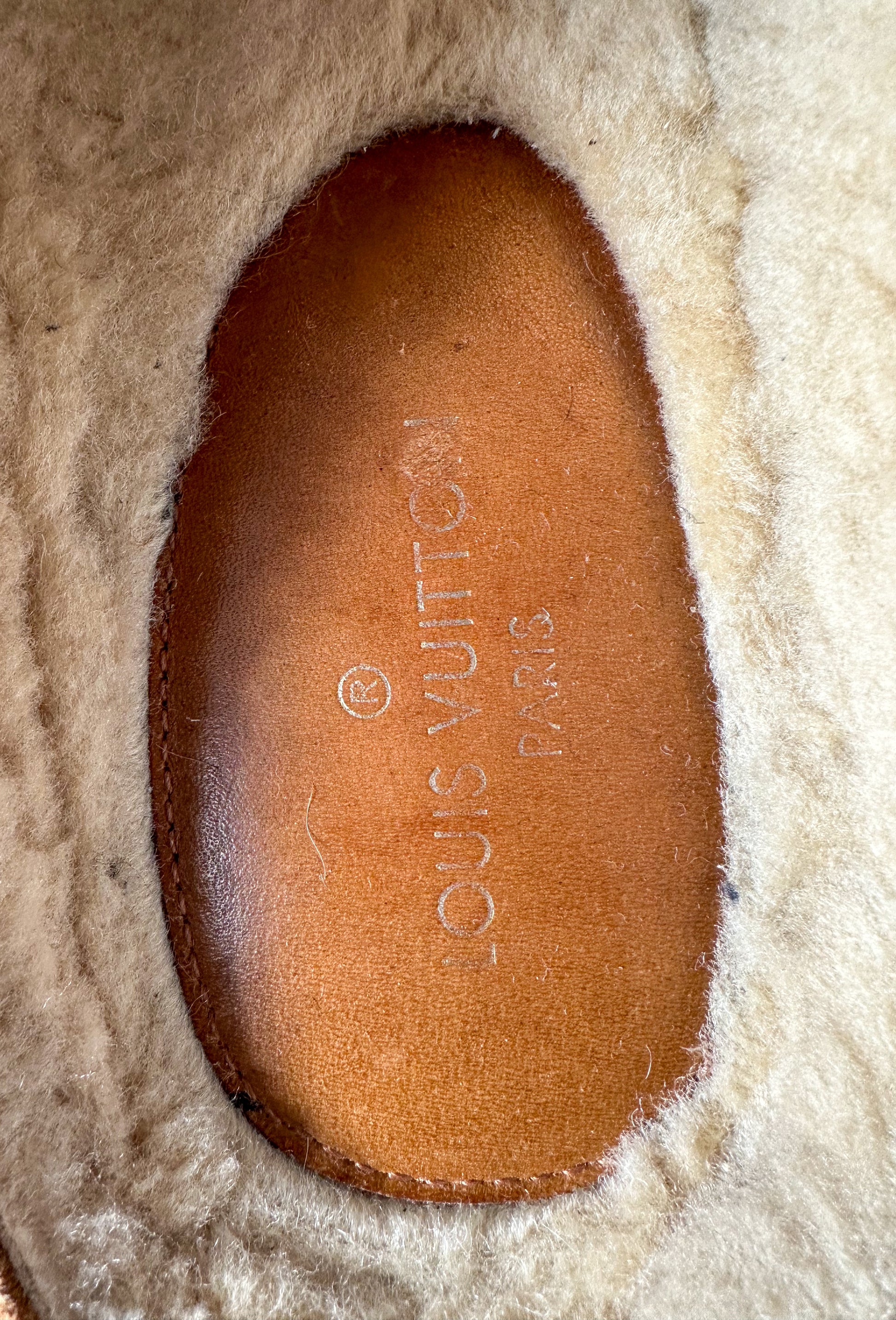 Louis Vuitton Nigo Brown Suede Fur Lined Easy Mules