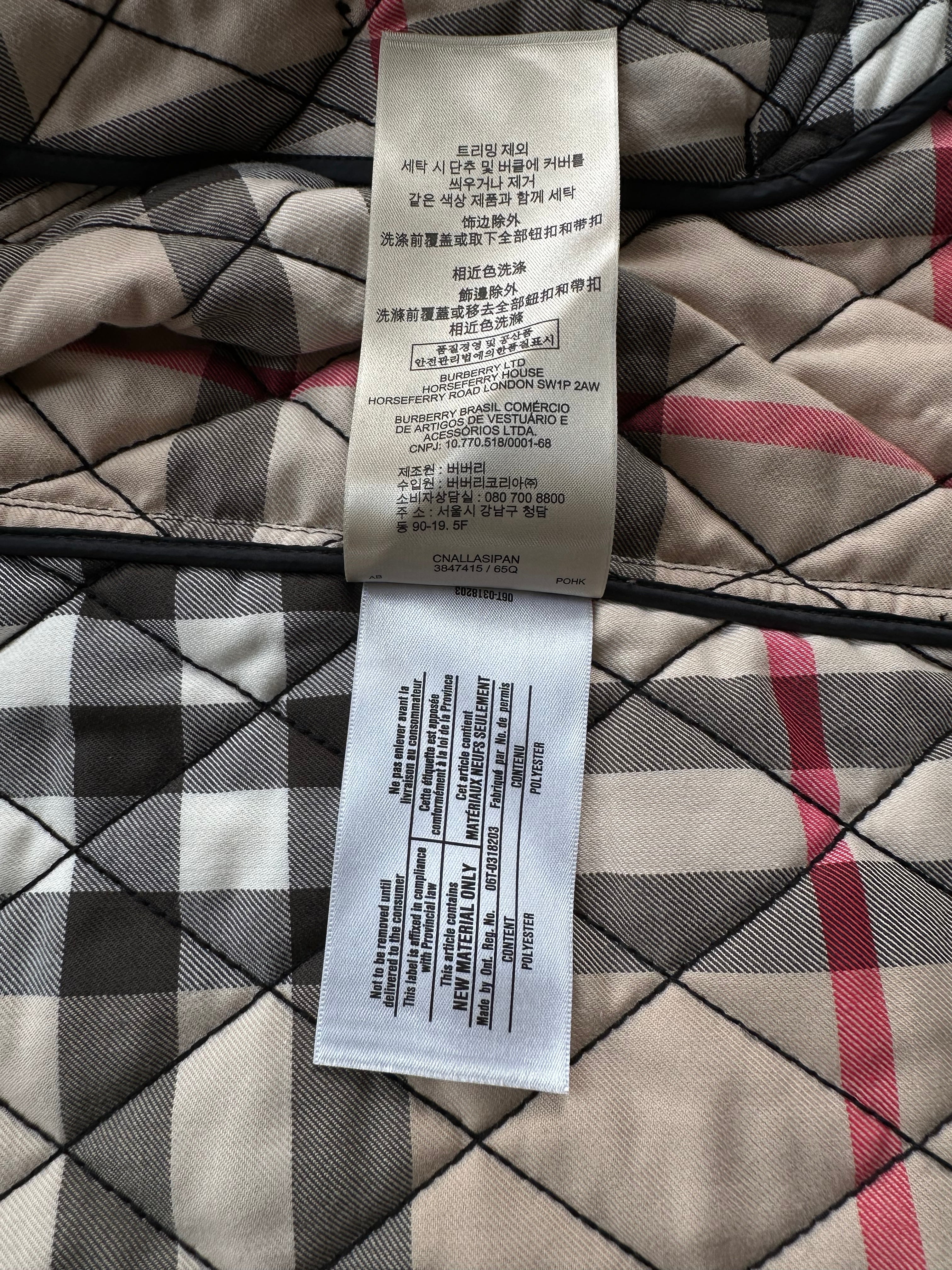 Burberry Brit Black Quilted Zip Up Jacket Savonches