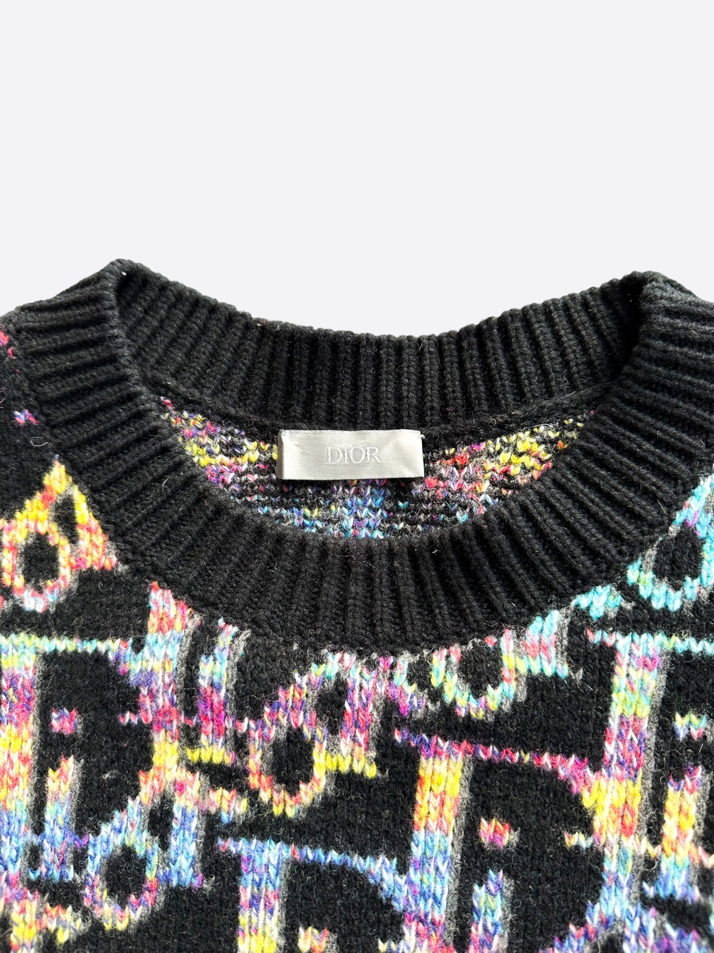 Dior Black Multicolor Oblique Wool Sweater