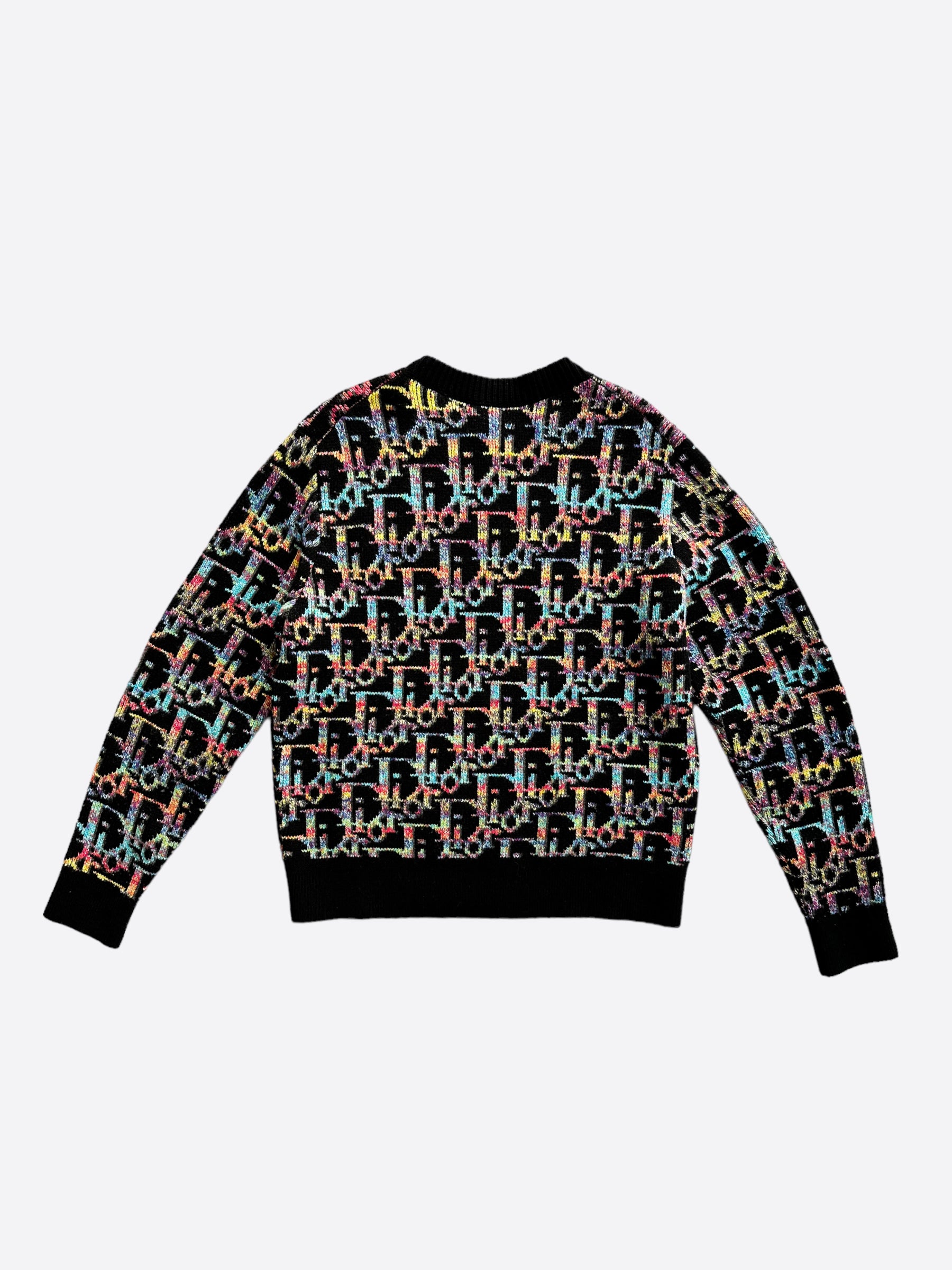 Dior Black Multicolor Oblique Wool Sweater Savonches