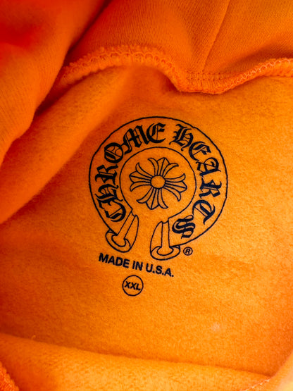 Chrome Hearts Orange & Silver Miami Exclusive Horseshoe Logo Hoodie