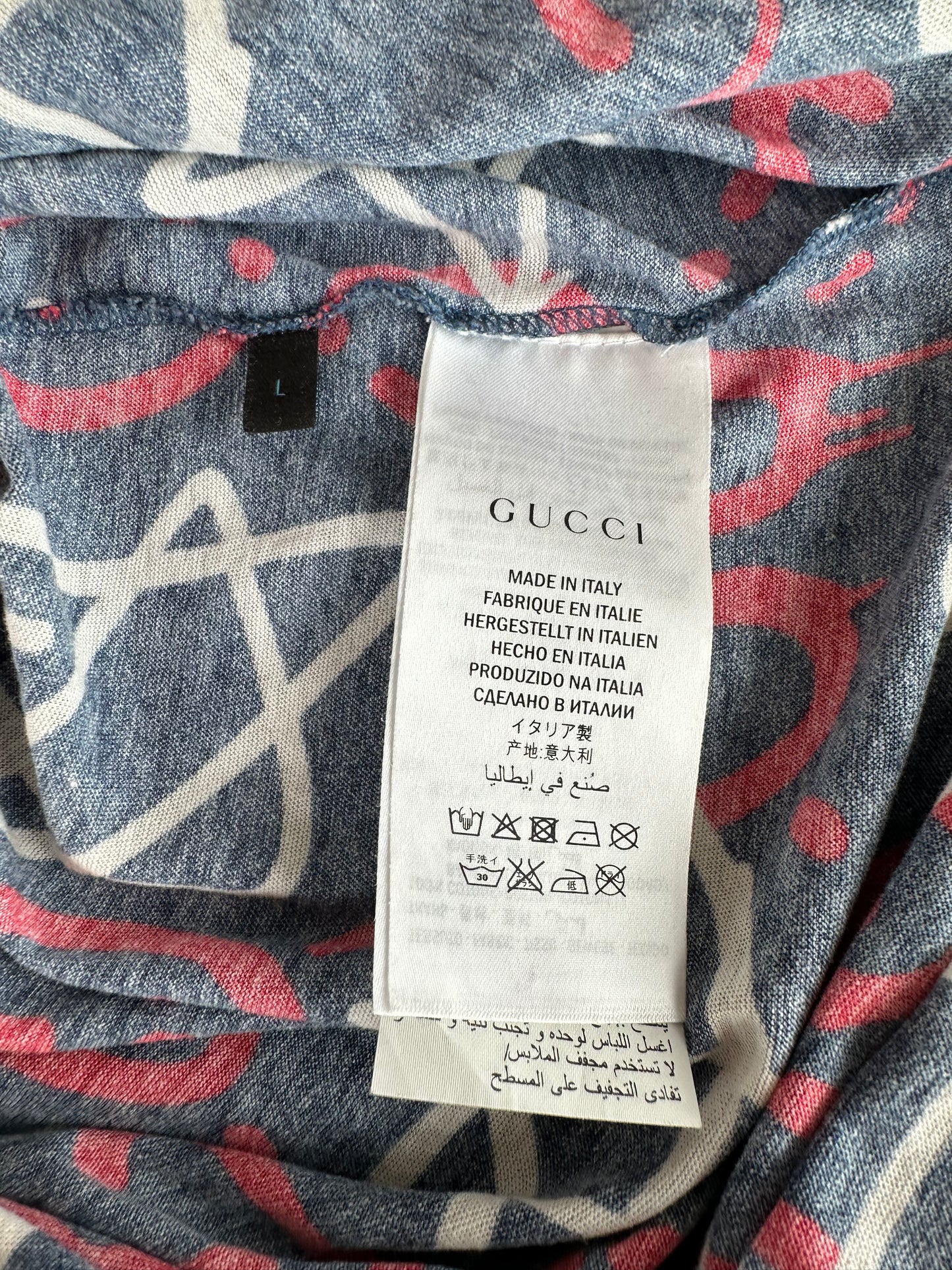 Gucci Navy Gucci Ghost Monogram T-Shirt