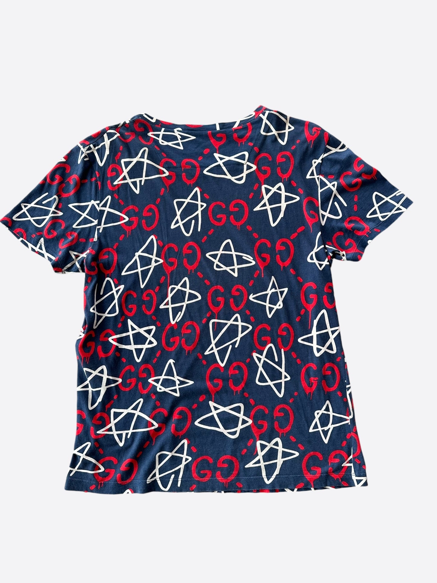 Gucci Navy Gucci Ghost Monogram T-Shirt