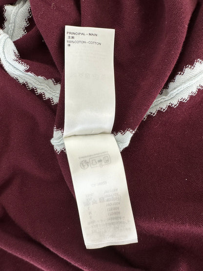 Louis Vuitton Burgundy & White Logo Intarsia T-Shirt