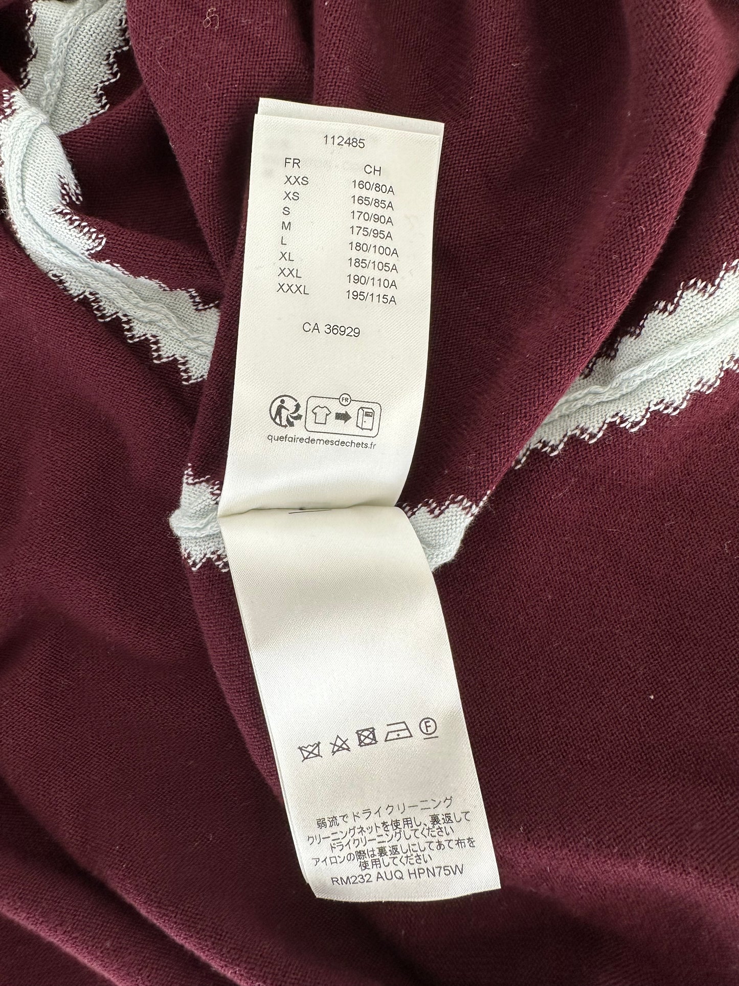 Louis Vuitton Burgundy & White Logo Intarsia T-Shirt
