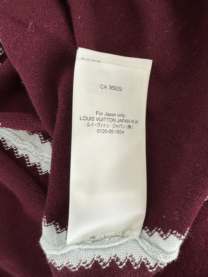 Louis Vuitton Burgundy & White Logo Intarsia T-Shirt