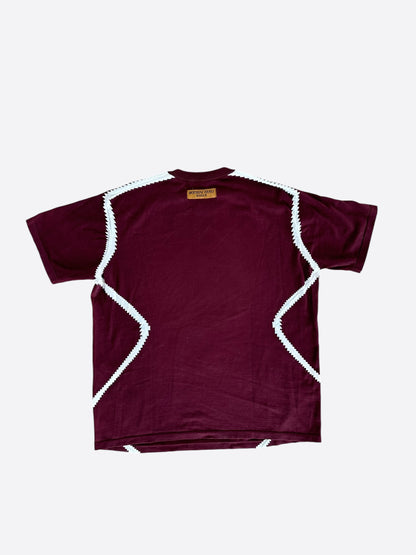 Louis Vuitton Burgundy & White Logo Intarsia T-Shirt