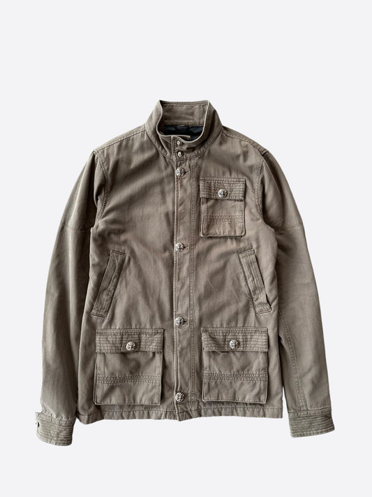 Chrome Hearts Olive Cherry Bomb Military Jacket