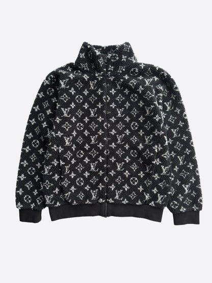 Louis Vuitton Black & Grey Monogram Fleece Jacket