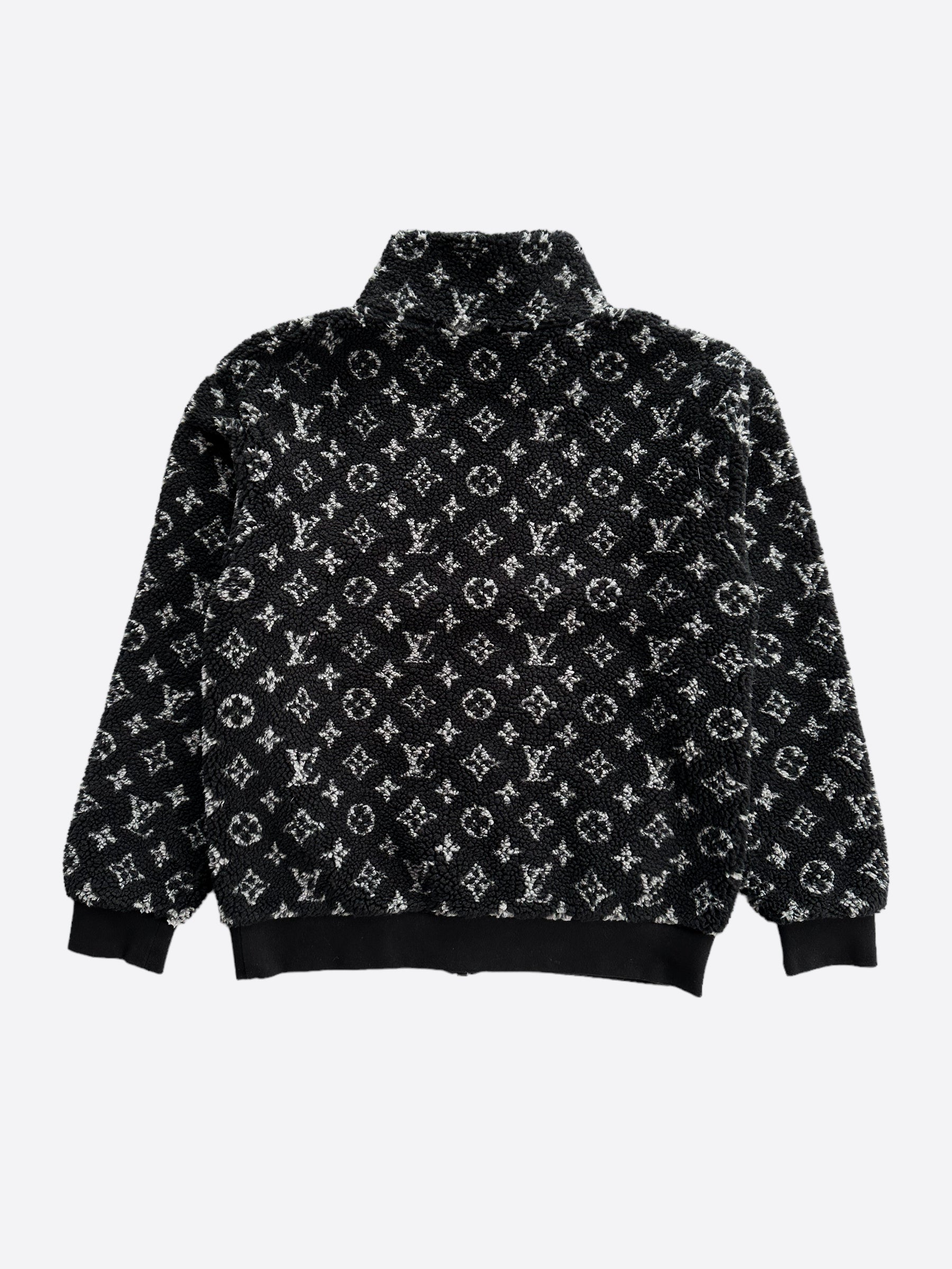 Louis Vuitton Black & Grey Monogram Fleece Jacket