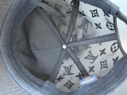 Louis Vuitton Black & White Mesh Monogram Trucker Hat