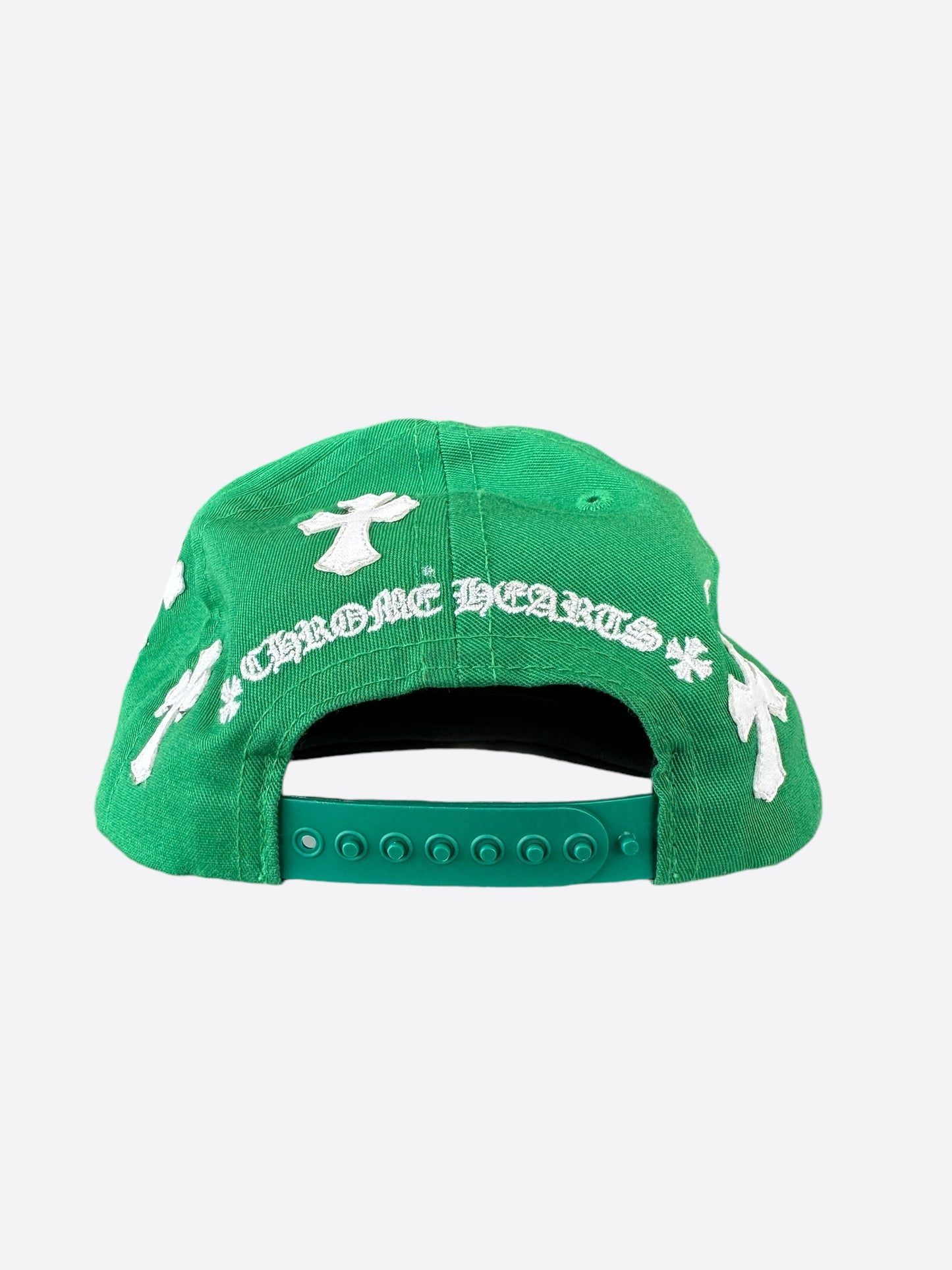 Chrome Hearts Green & White Cross Patch Hat