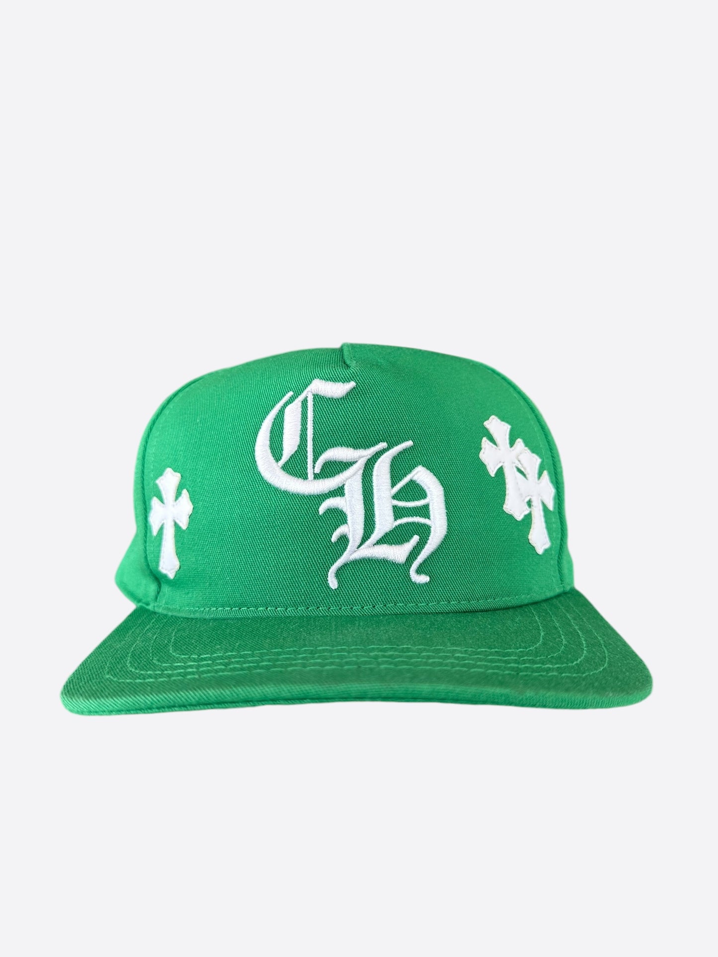 Chrome Hearts Green & White Cross Patch Hat