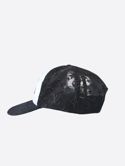 Louis Vuitton Black & White Mesh Monogram Trucker Hat