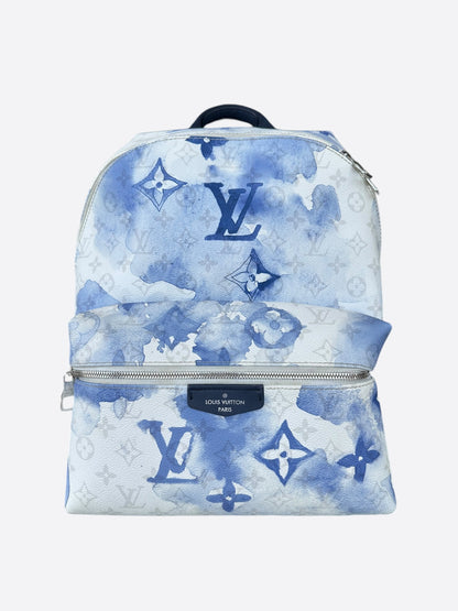 Louis Vuitton White & Blue Watercolor Monogram Discovery Backpack