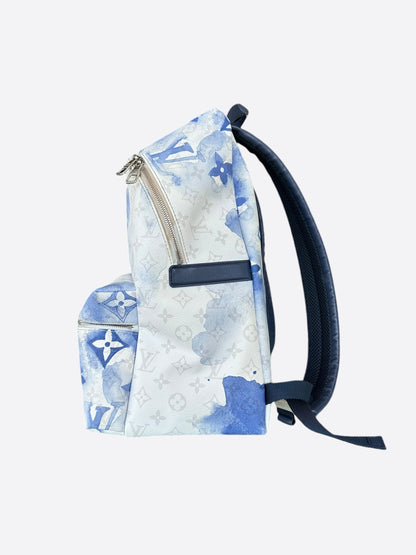 Louis Vuitton White & Blue Watercolor Monogram Discovery Backpack