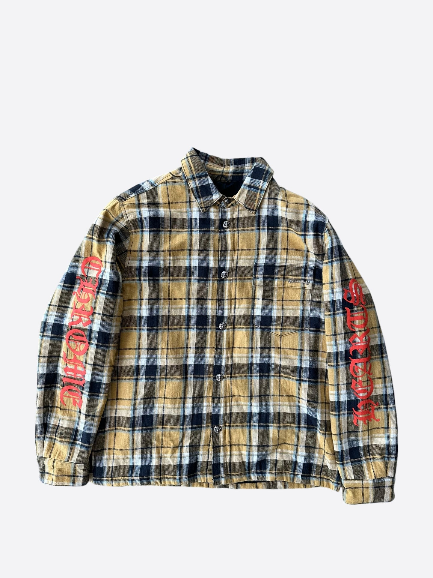 Chrome Hearts Yellow & Red Padded Flannel Jacket