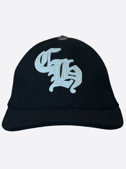 Chrome Hearts Black & White Leather CH Logo Wool Hat