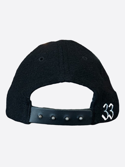 Chrome Hearts Black & White Leather CH Logo Wool Hat