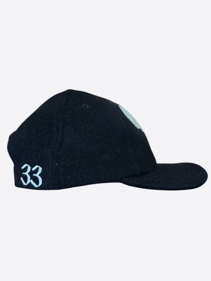 Chrome Hearts Black & White Leather CH Logo Wool Hat