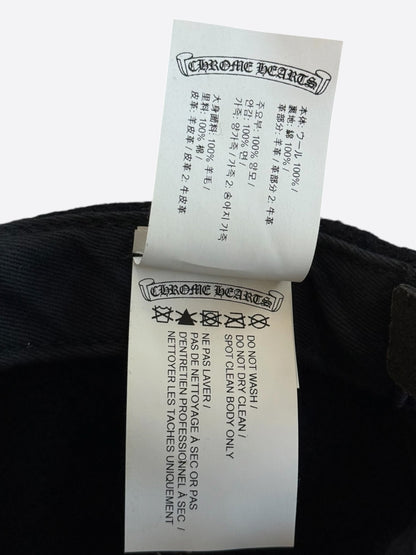 Chrome Hearts Black & White Leather CH Logo Wool Hat