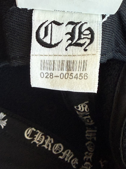 Chrome Hearts Black & White Leather CH Logo Wool Hat