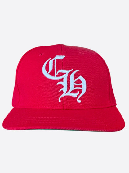 Chrome Hearts Red & White CH Logo Hat