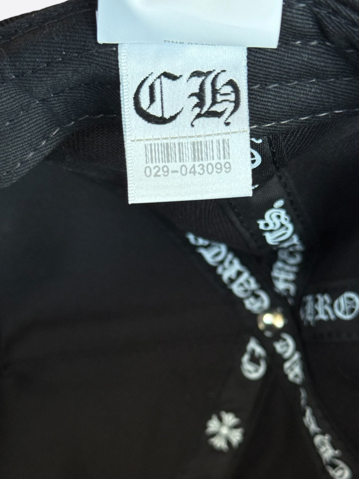 Chrome Hearts Black & White Embroidered Triple Cross RS3 Trucker Hat