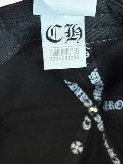 Chrome Hearts Black & White Embroidered Triple Cross RS3 Trucker Hat