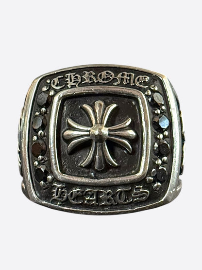Chrome Hearts Silver & Black Diamond Championship Ring