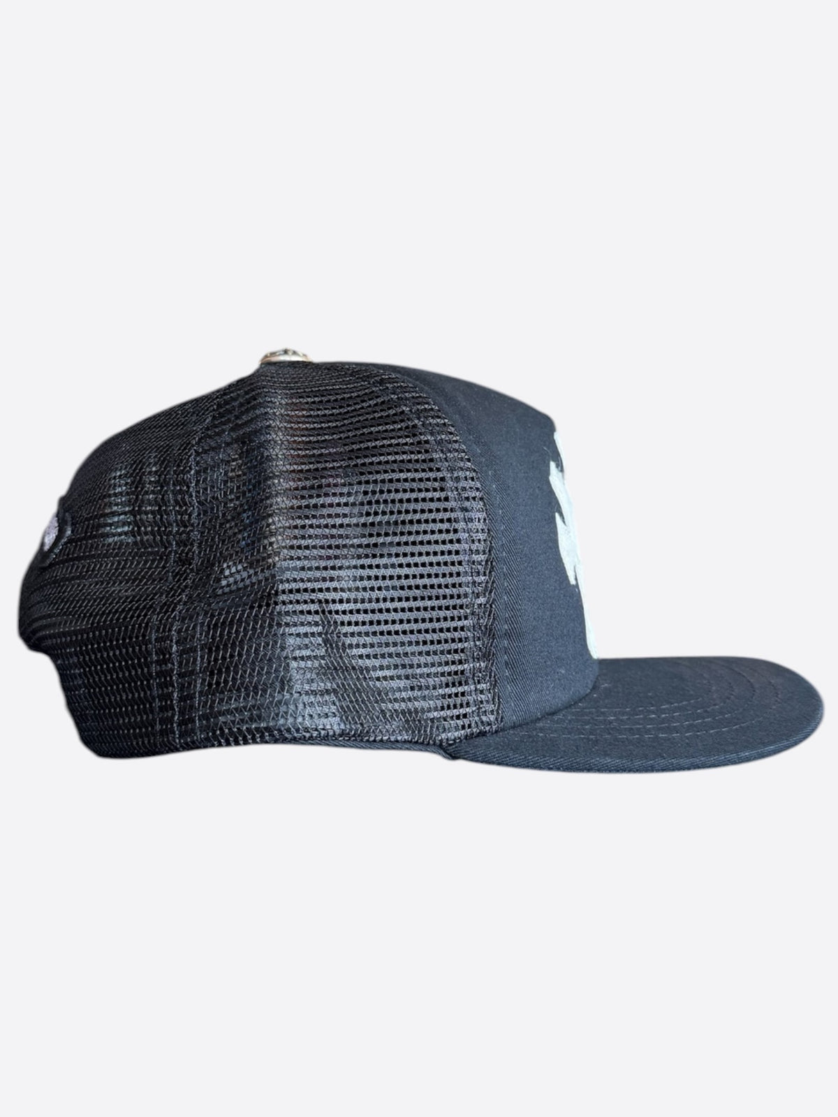 Chrome Hearts Black & White Ponyhair Triple Cross Patch Hat