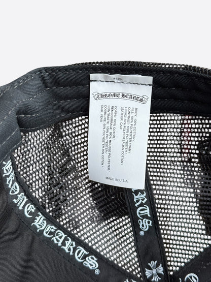 Chrome Hearts Black & White Ponyhair Triple Cross Patch Hat